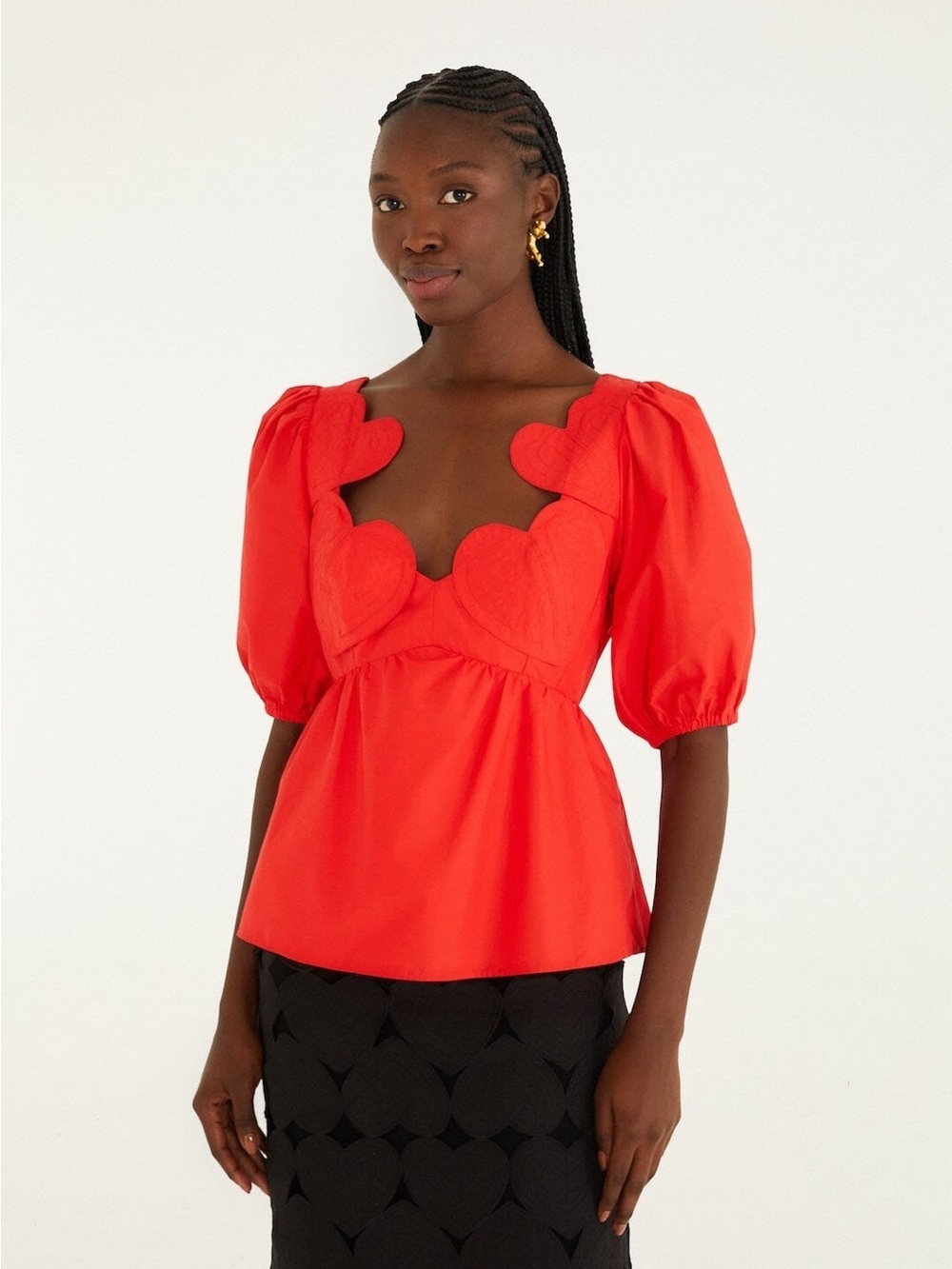 Farm Rio: Red Heart Short Sleeve Organic
Cotton Blouse